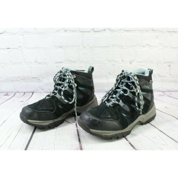 LL Bean Black Suede Mesh Tek 2.5 Waterproof Trail Hiking Boots Size 5 - Picture 2 of 10